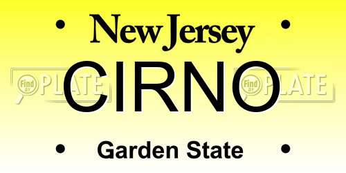 CIRNO New Jersey License Plate