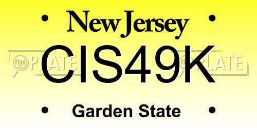 CIS49K New Jersey License Plate