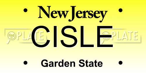 CISLE New Jersey License Plate