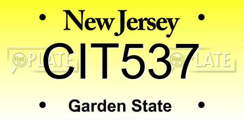 CIT537 New Jersey License Plate