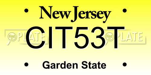 CIT53T New Jersey License Plate