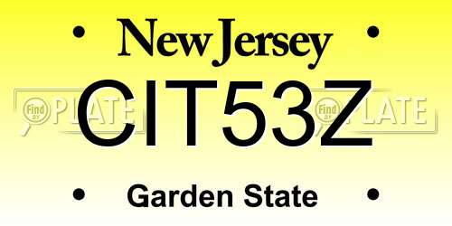 CIT53Z New Jersey License Plate