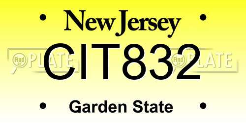 CIT832 New Jersey License Plate