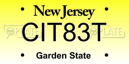 CIT83T New Jersey License Plate