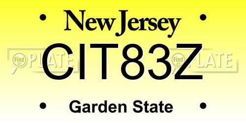 CIT83Z New Jersey License Plate