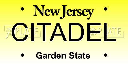 CITADEL New Jersey License Plate