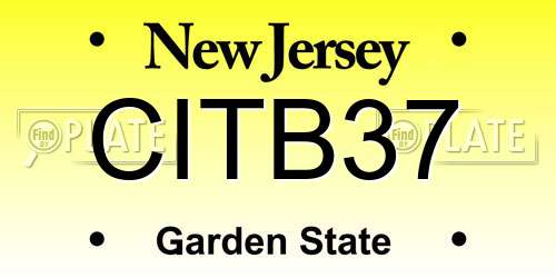 CITB37 New Jersey License Plate