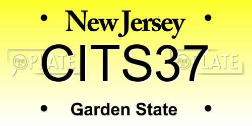 CITS37 New Jersey License Plate