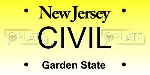 CIVIL New Jersey License Plate