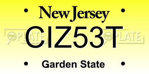 CIZ53T New Jersey License Plate