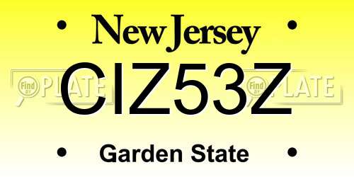 CIZ53Z New Jersey License Plate