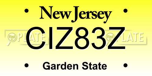 CIZ83Z New Jersey License Plate