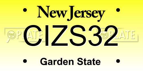 CIZS32 New Jersey License Plate