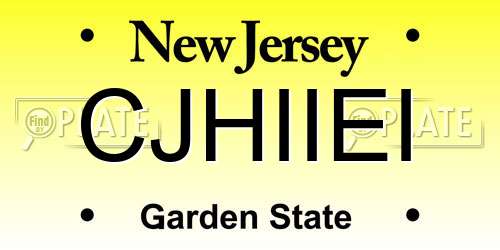 CJHIIEI New Jersey License Plate