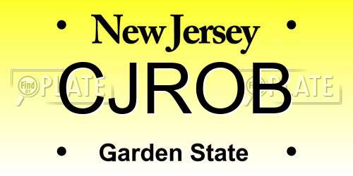 CJROB New Jersey License Plate