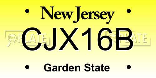 CJX16B New Jersey License Plate