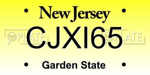 CJXI65 New Jersey License Plate