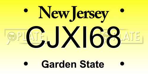 CJXI68 New Jersey License Plate