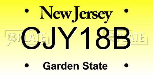 CJY18B New Jersey License Plate