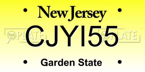 CJYI55 New Jersey License Plate