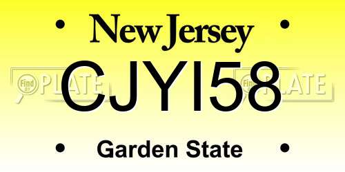 CJYI58 New Jersey License Plate