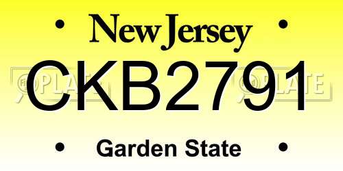 CKB2791 New Jersey License Plate