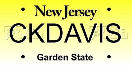 CKDAVIS New Jersey License Plate