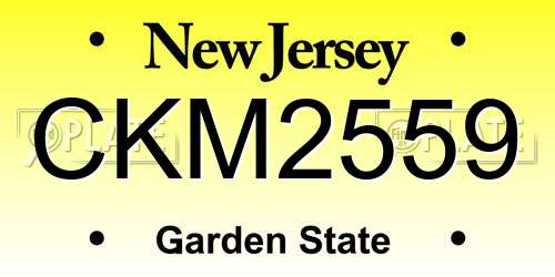 CKM2559 New Jersey License Plate