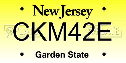 CKM42E New Jersey License Plate