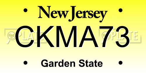 CKMA73 New Jersey License Plate