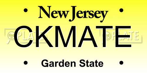 CKMATE New Jersey License Plate
