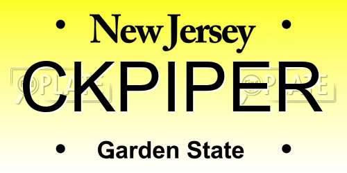 CKPIPER New Jersey License Plate