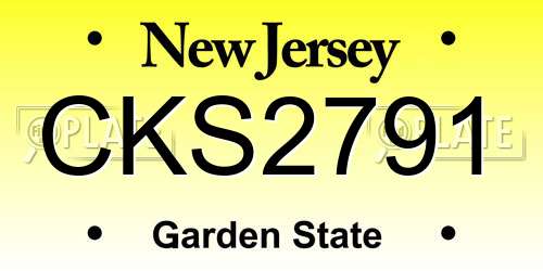 CKS2791 New Jersey License Plate