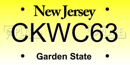 CKWC63 New Jersey License Plate