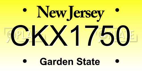 CKX1750 New Jersey License Plate