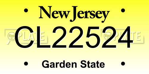 CL22524 New Jersey License Plate