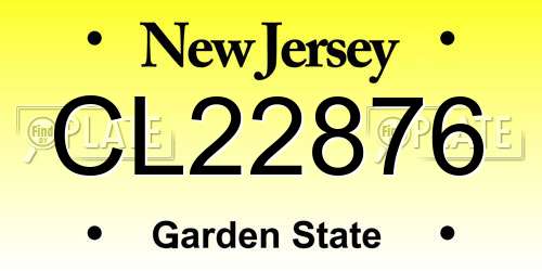 CL22876 New Jersey License Plate