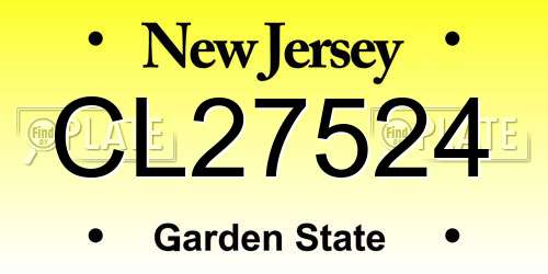 CL27524 New Jersey License Plate