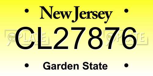 CL27876 New Jersey License Plate