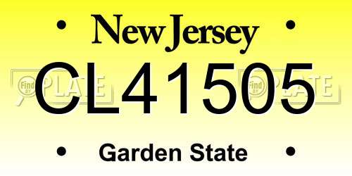 CL41505 New Jersey License Plate