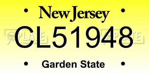 CL51948 New Jersey License Plate