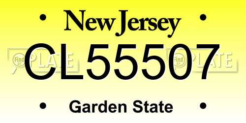 CL55507 New Jersey License Plate