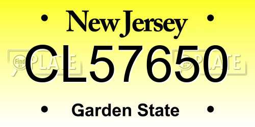 CL57650 New Jersey License Plate
