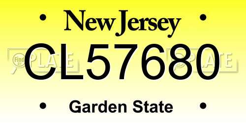 CL57680 New Jersey License Plate