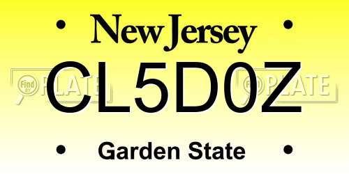 CL5D0Z New Jersey License Plate