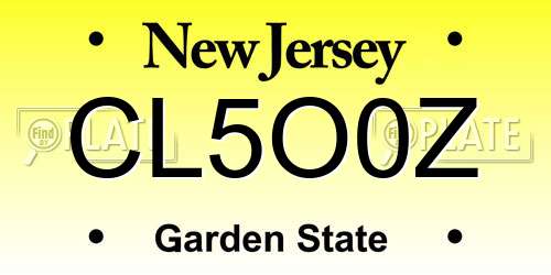 CL5O0Z New Jersey License Plate