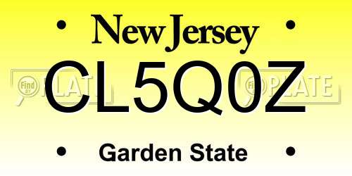 CL5Q0Z New Jersey License Plate