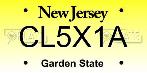 CL5X1A New Jersey License Plate