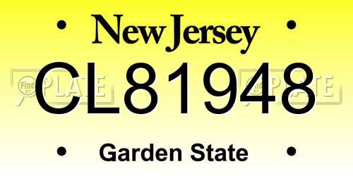 CL81948 New Jersey License Plate