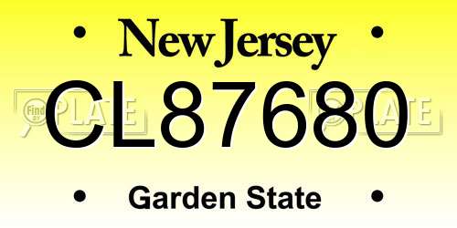 CL87680 New Jersey License Plate